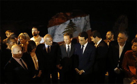 Homenaje en Líbano a las víctimas de los atentados de París y Beirut